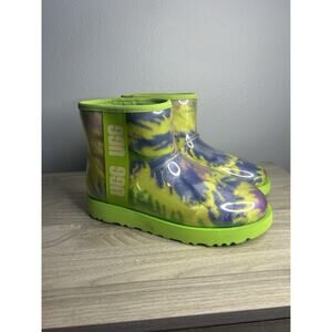 UGG Women's 7 Classic Clear Mini‎ Apple Tie Dye Waterproof Fur Ankle Boots